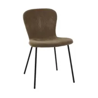 chaise en velours côtelé bronze daia - pomax