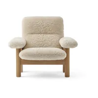 fauteuil peau de mouton et chêne brasilia - audo
