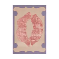 table rectangulaire en laine tufté rose 180x270cm lips - layered