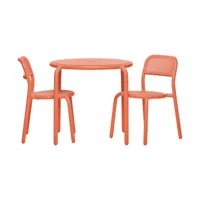 table bistrot et 2 chaises en aluminium tangerine toni set - fatboy