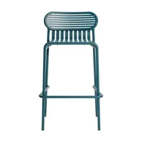 chaise de bar en aluminium bleu océan 80cm week end - petite friture