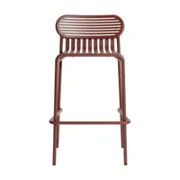 chaise de bar en aluminium rouge brun 80cm week end - petite friture
