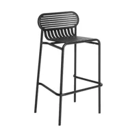 chaise de bar en aluminium noir 80cm week end - petite friture