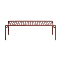 table basse de jardin en aluminium rouge brun 127x51cm week end - petite friture