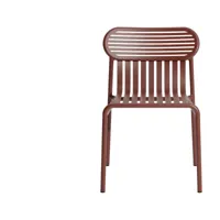 chaise de jardin en aluminium rouge brun  week end - petite friture