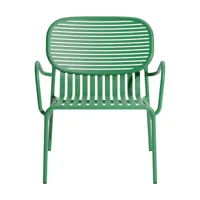 fauteuil de jardin avec accoudoirs en aluminium vert menthe week end - petite friture