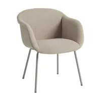 chaises avec accoudoirs en tissu ecriture 240 gris 77,5 cm fiber - muuto