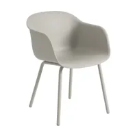 chaises de jardin avec accoudoirs en plastique et acier gris 77cm fiber - muuto
