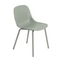 chaise de jardin en plastique et acier dusty green 77cm fiber - muuto