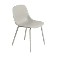 chaise de jardin en plastique et acier grise 77cm fiber - muuto