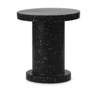 table d'appoint ronde en plastique recyclé noir 50x55cm bit - normann copenhagen
