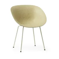chaise avec accoudoirs recyclable en chanvre et acier crème mat - normann copenhagen