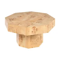 table basse hexagonale en placage de loupe mappa 76x42cm baka - versmissen