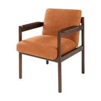 chaise de salle à manger en bois mindy et textile terre brûlée 62x85cm casca - versmi