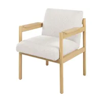 chaise de salle à manger en bois mindy et textile sable doux 62x85cm casca - versmiss