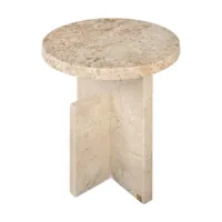 table d'appoint en marbre crème poli 46x56cm tommy plus - versmissen