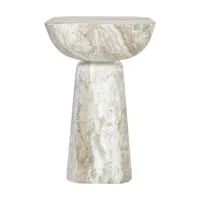 table d'appoint en béton armé de fibres de verre ocean effet marbre 40x60cm balance -