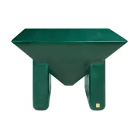 table basse carrée en béton armé fibres de verre vert de course brillant 60x40cm pris