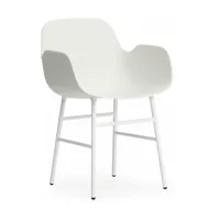 chaise avec accoudoirs en acier et pp blanc form - normann copenhagen