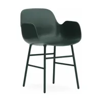 chaise avec accoudoirs en acier et pp vert form - normann copenhagen
