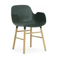 chaise avec accoudoirs en chêne naturel et pp vert form - normann copenhagen