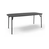 table de jardin rectangulaire noire 180 cm week-end - petite friture