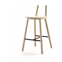 chaise de bar en bois naturel 65 cm naïve - emko