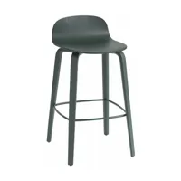 chaise de bar en bois dark green 65 cm visu - muuto