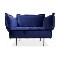 fauteuil lounge bleu velvet - handvärk