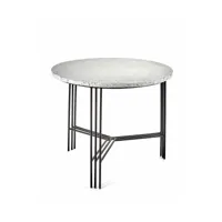table basse ronde noire et grise 50 cm terrazzo - serax