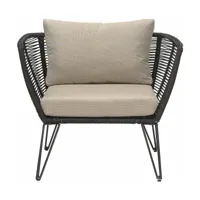 fauteuil en métal noir outdoor mundo - bloomingville