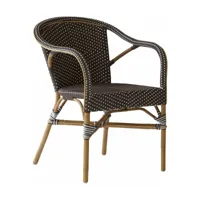 fauteuil bistrot marron madeleine - sika design