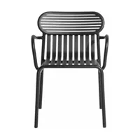 chaise de jardin avec accoudoirs noire week-end - petite friture