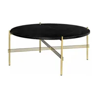 table basse en laiton et marbre noir 80 cm ts - gubi