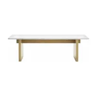 table basse en chêne et marbre blanc solid blanc - normann copenhagen