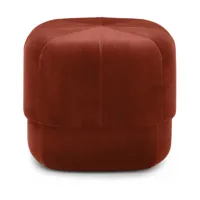 pouf en velours 46 cm rouge circus rust - normann copenhagen