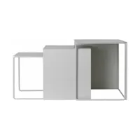 3 tables basses gigognes en métal gris clair cluster - ferm living