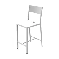 2 chaises de bar en aluminium blanc take - matière grise