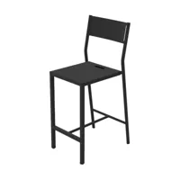 2 chaises de bar en aluminium noir take - matière grise