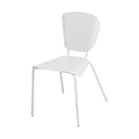 2 chaises en acier blanc batchair - matière grise