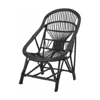 fauteuil lounge en cannage noir - bloomingville