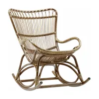 fauteuil à bascule en rotin foncé monet - sika design