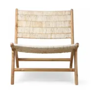 fauteuil en teck et fibres naturelles abaca - hkliving