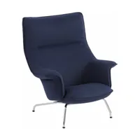 fauteuil lounge en bleu marine doze - muuto