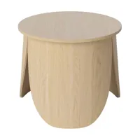 petite table basse en bois blanchi peyote ø56, h45 cm - bolia