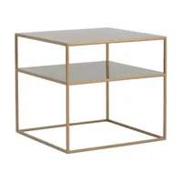 table d'appoint carré à deux étages gold en métal 50 x 50 cm tensio 2 - custom form