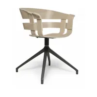 chaise de bureau en chêne piétement anthracite wick - design house stockholm