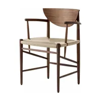 chaise avec accoudoirs en bois marron hm4 drawn - &tradition