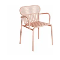 chaise de jardin avec accoudoirs rose blush week-end - petite friture