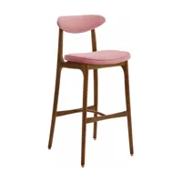 chaise de bar en velours rose poudré et frêne 100 cm - 366 concept